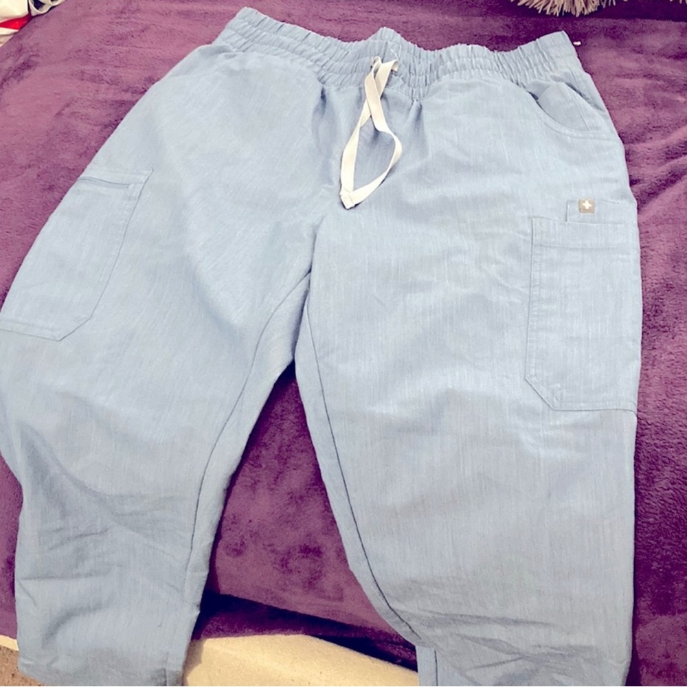 Figs Heather Indigo Large Petite High Waisted
